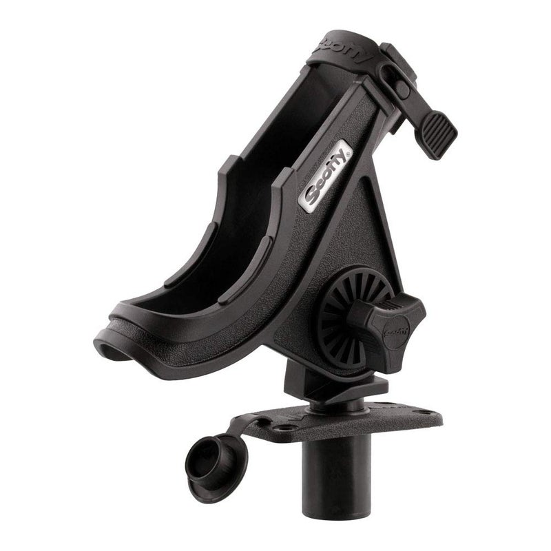 Scotty Baitcaster/Spinning Rod Holder Black with 244 Flush Deck Mount, Small (0281-BK) - Image 1